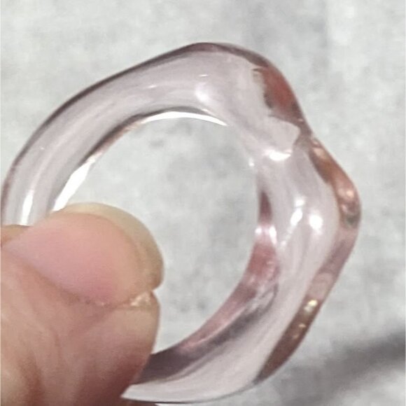 Abstract Pastel Pink Translucent Fashion Ring Size 8 - Picture 8 of 15
